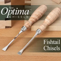 Blue Spruce Optima Fishtail Chisels - Curly Maple