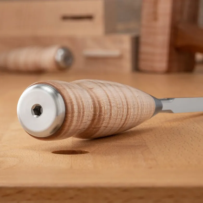Blue Spruce Optima Mortise Chisels - Curly Maple