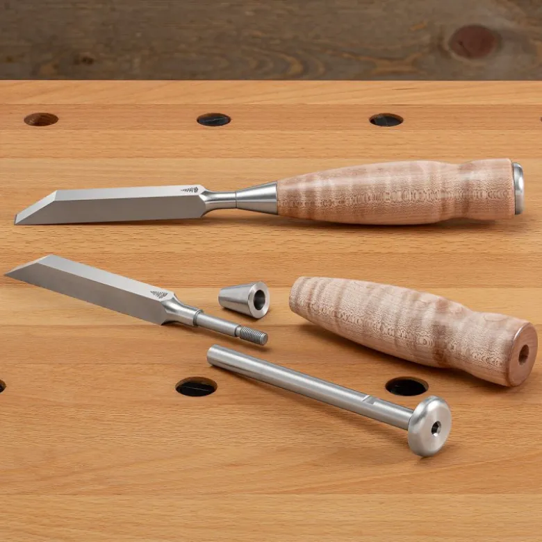 Blue Spruce Optima Mortise Chisels - Curly Maple