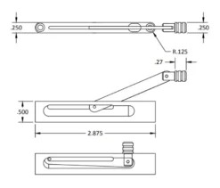 Brusso Brass Box Lid Stay JB-250