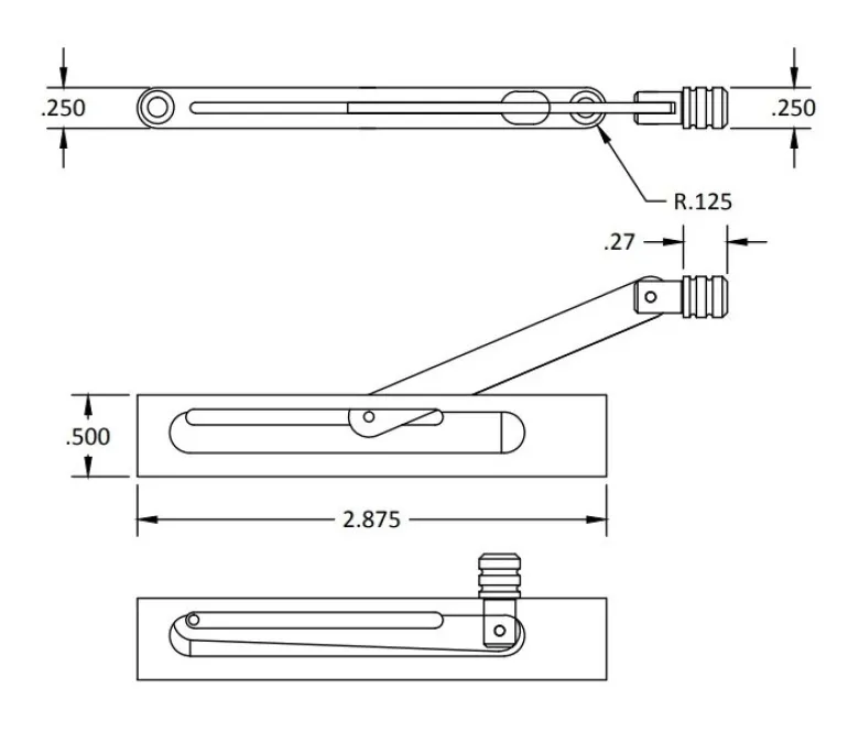 Brusso Brass Box Lid Stay JB-250