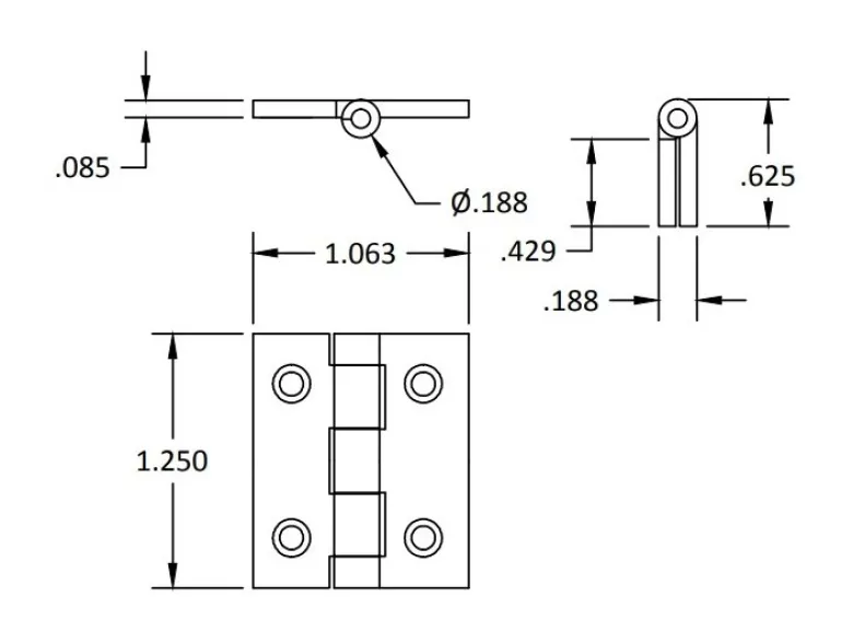 Brusso Brass Butt Hinge CB-303