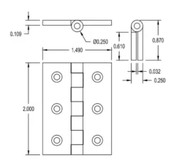 Brusso Brass Butt Hinge CB-407