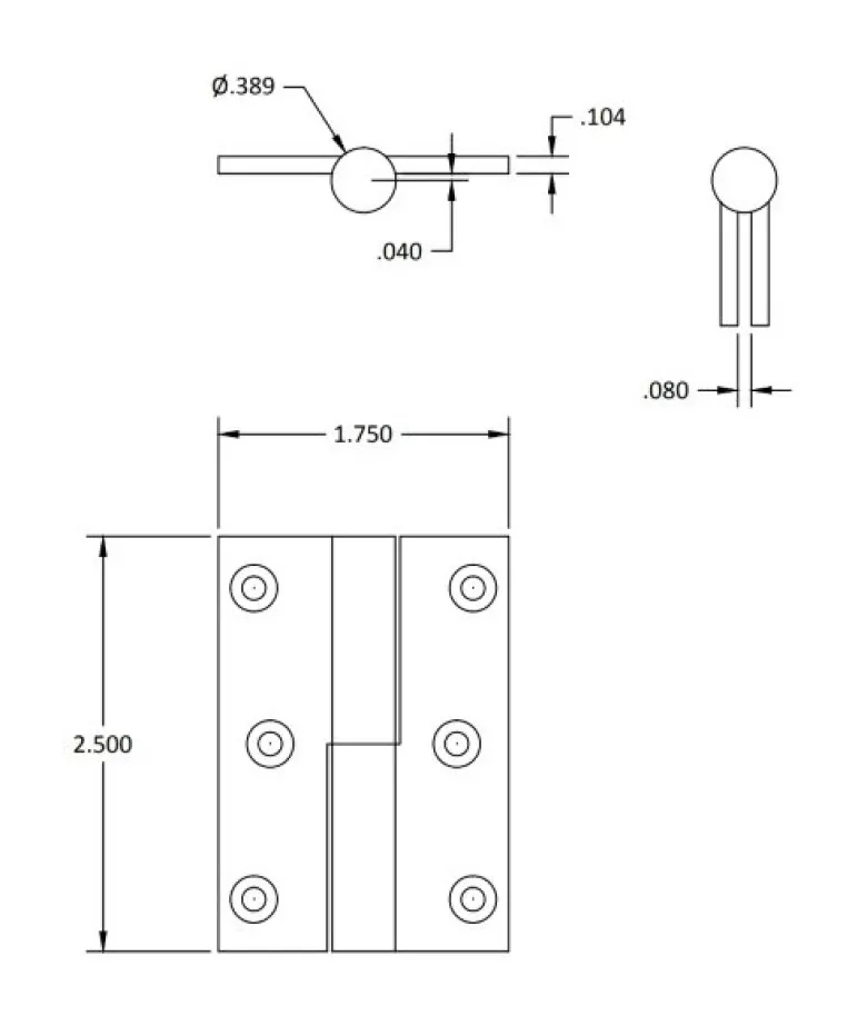 Brusso Brass Lift-Off Hinge - Left Hand - LH-201LH