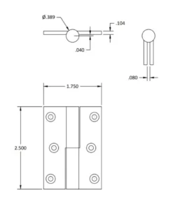Brusso Brass Lift-Off Hinge - Right Hand - LH-201RH