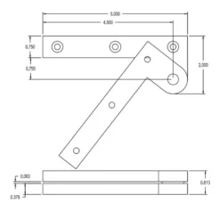 Brusso Brass Offset Pivot Hinge L-19
