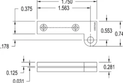 Brusso Brass Offset Pivot Hinge L-37