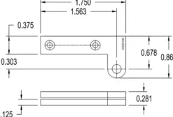 Brusso Brass Offset Pivot Hinge L-39