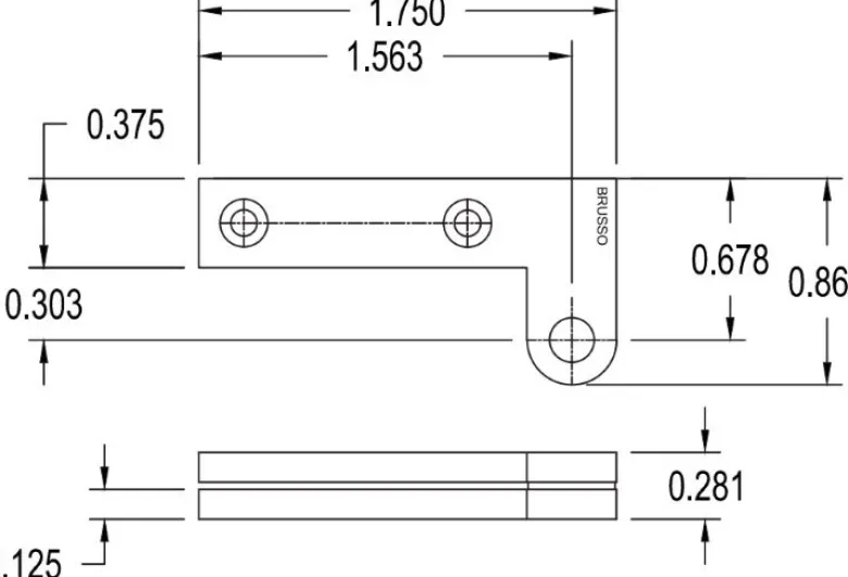 Brusso Brass Offset Pivot Hinge L-39