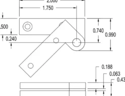 Brusso Brass Offset Pivot Hinge L-87