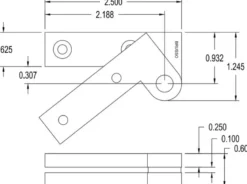 Brusso Brass Offset Pivot Hinge L-93