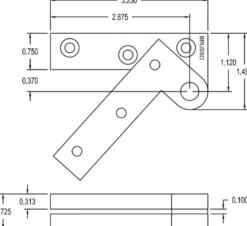 Brusso Brass Offset Pivot Hinge L-97