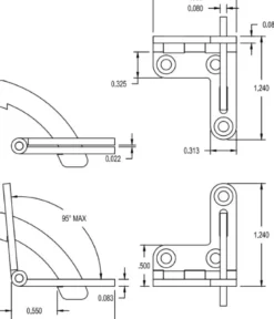 Brusso Brass Quadrant Hinge HD-638