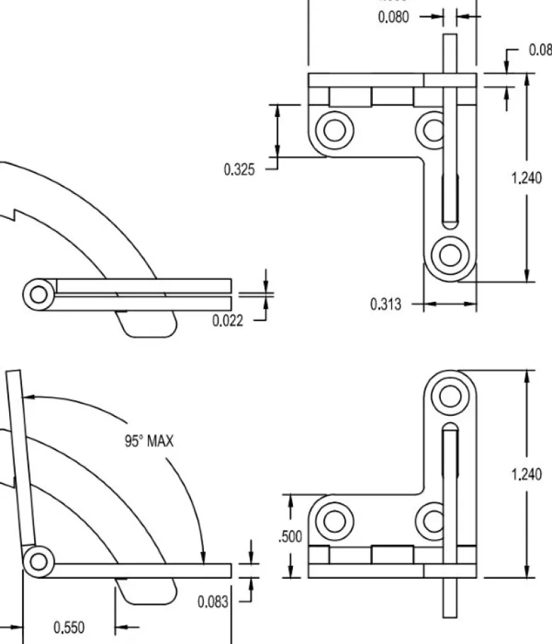 Brusso Brass Quadrant Hinge HD-638