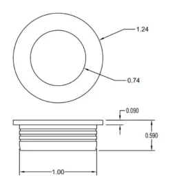 Brusso Brass Recessed Pull CP-125