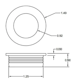 Brusso Brass Recessed Pull CP-150