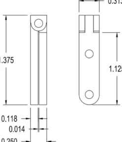 Brusso Brass Side Rail Hinge SR-638