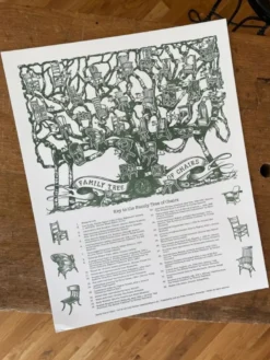 'Family Tree of Chairs'' Letterpress Poster
