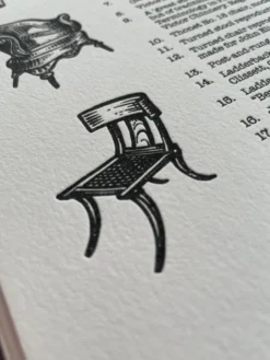 'Family Tree of Chairs'' Letterpress Poster