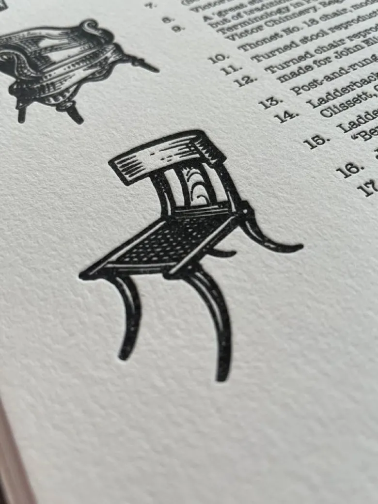 'Family Tree of Chairs'' Letterpress Poster