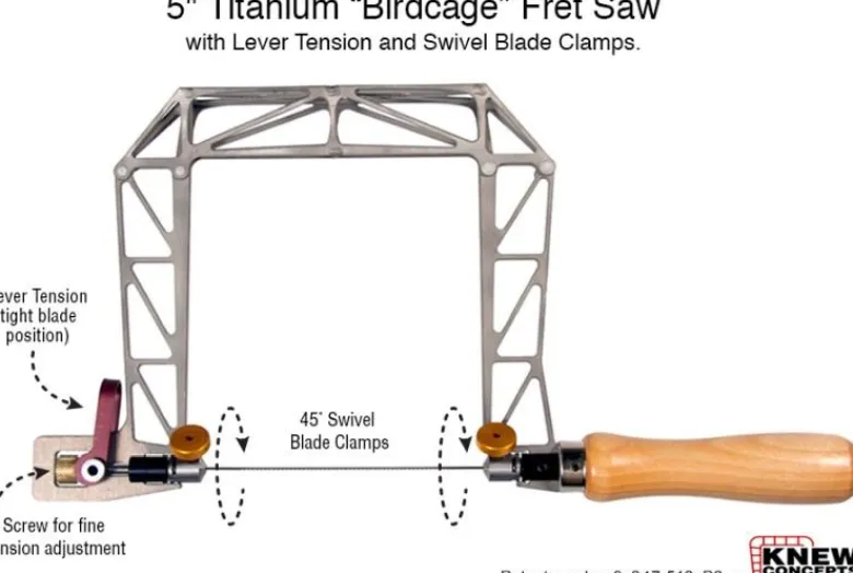 Knew Concepts Birdcage Titanium Fret Saw with Lever Tension