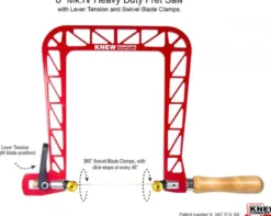 Knew Concepts Mk.IV Heavy Duty Fret Saw with Lever Tension & Swivel Blade Clamps