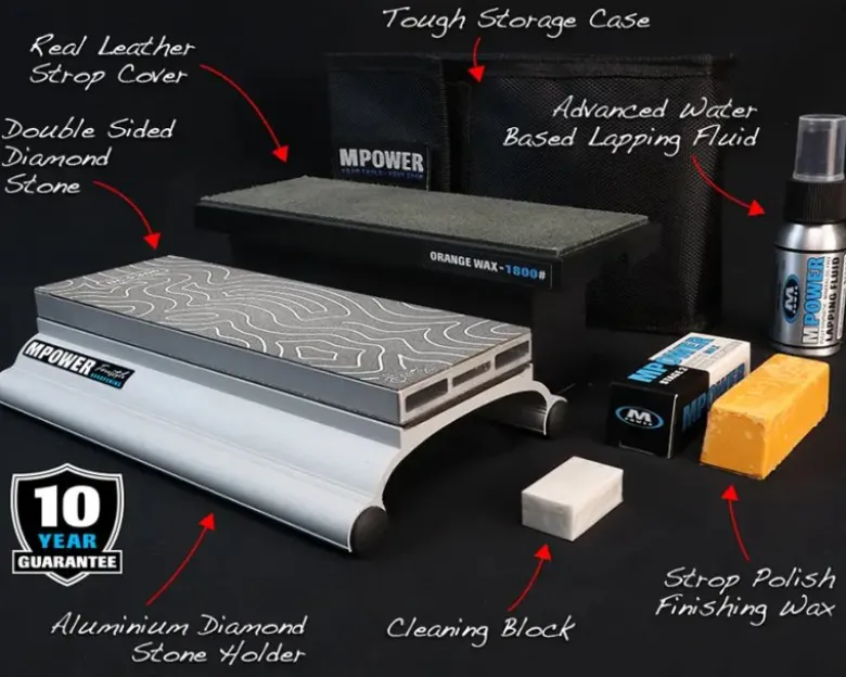 MPOWER Double Sided Diamond Sharpening Stones with Base