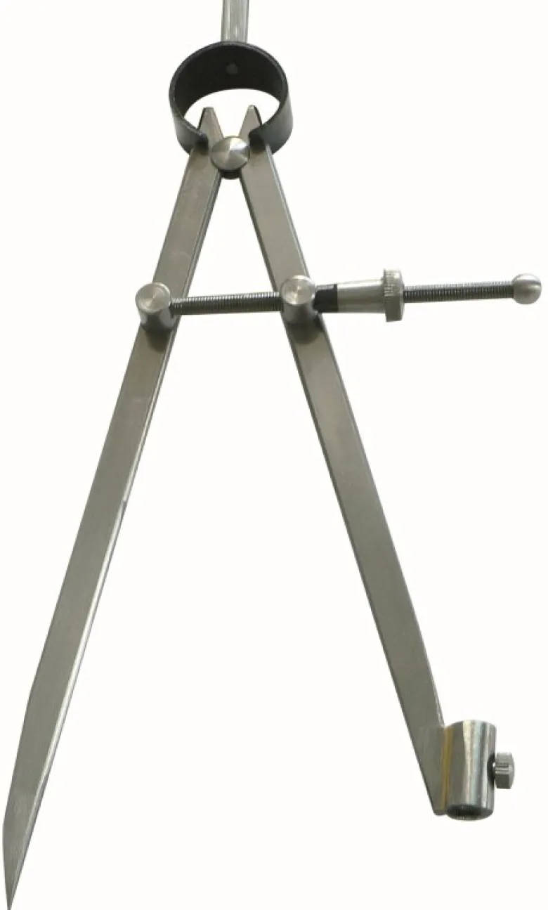Taliaplast Spring Compass with Pencil Holder - Polished Steel