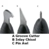 Veritas Template Groove Cutter, Inlay Chisel and Pin Awl